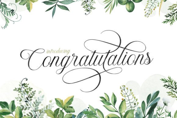 Congratulations: A Graceful Calligraphic Font for Crafters